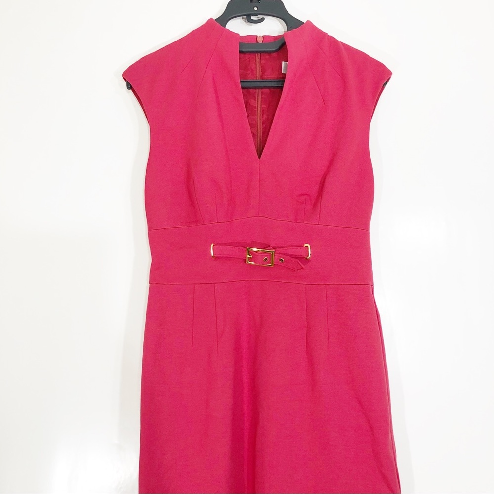 Trina Turk Pink Belted Astra Ponte Dress Size 8